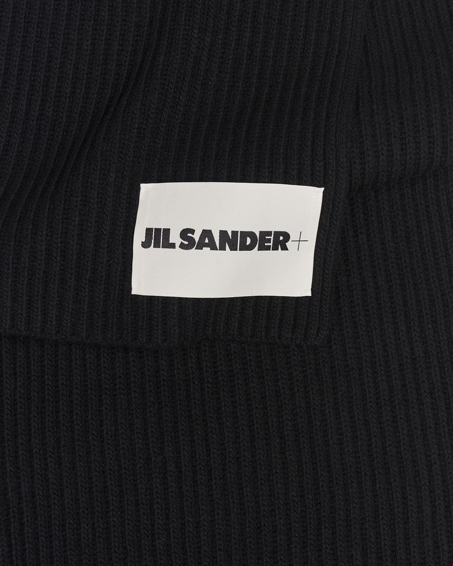 Homme |  | Jil Sander | Merino Wool Rib Scarf Black