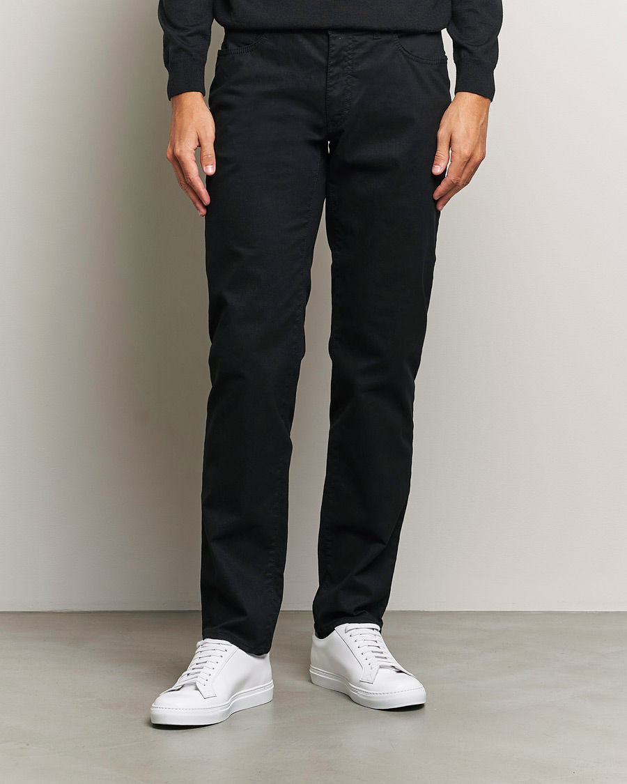 Homme | Pantalon Décontracté | Brax | Cadiz Cotton Satin 5-Pocket Pants Perma Black