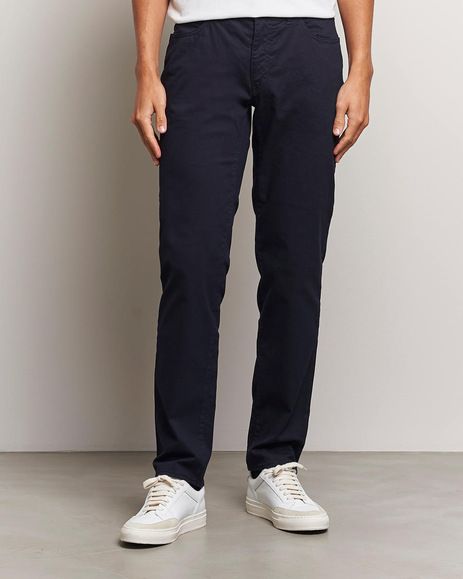 Homme | Pantalons | Brax | Cadiz Cotton Satin 5-Pocket Pants Perma Blue