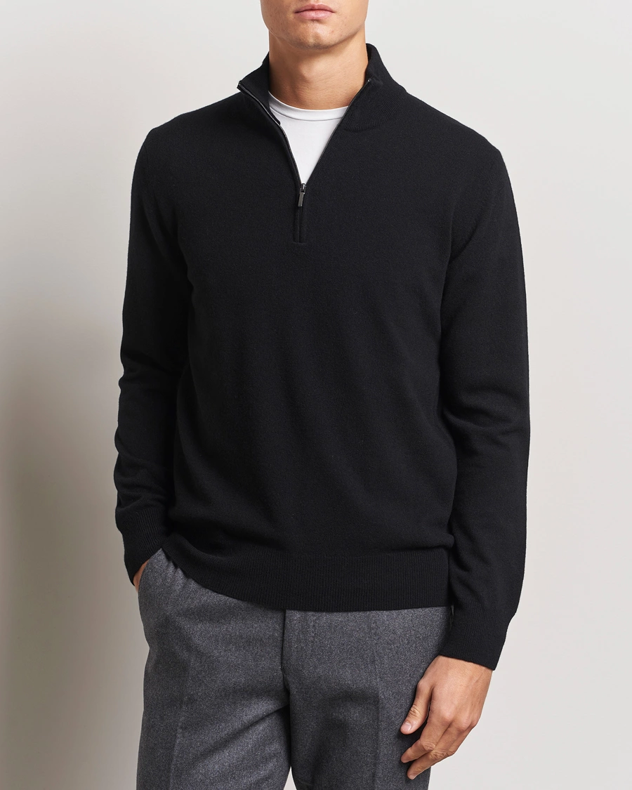 Homme |  | Morgano | Wool/Cashmere Half-Zip Black