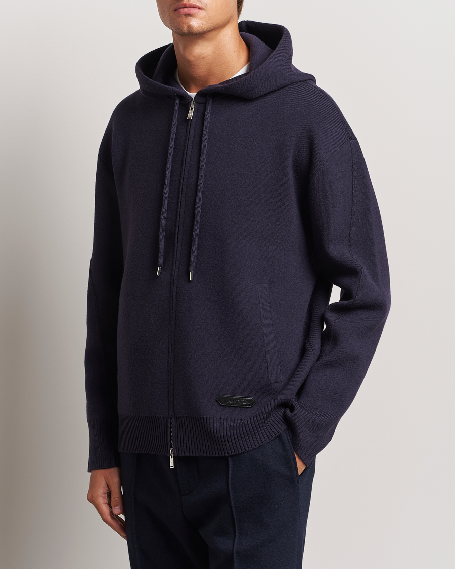 Homme | Full-zip | Lanvin | Merino Full Zip Hoodie Japanese Ink