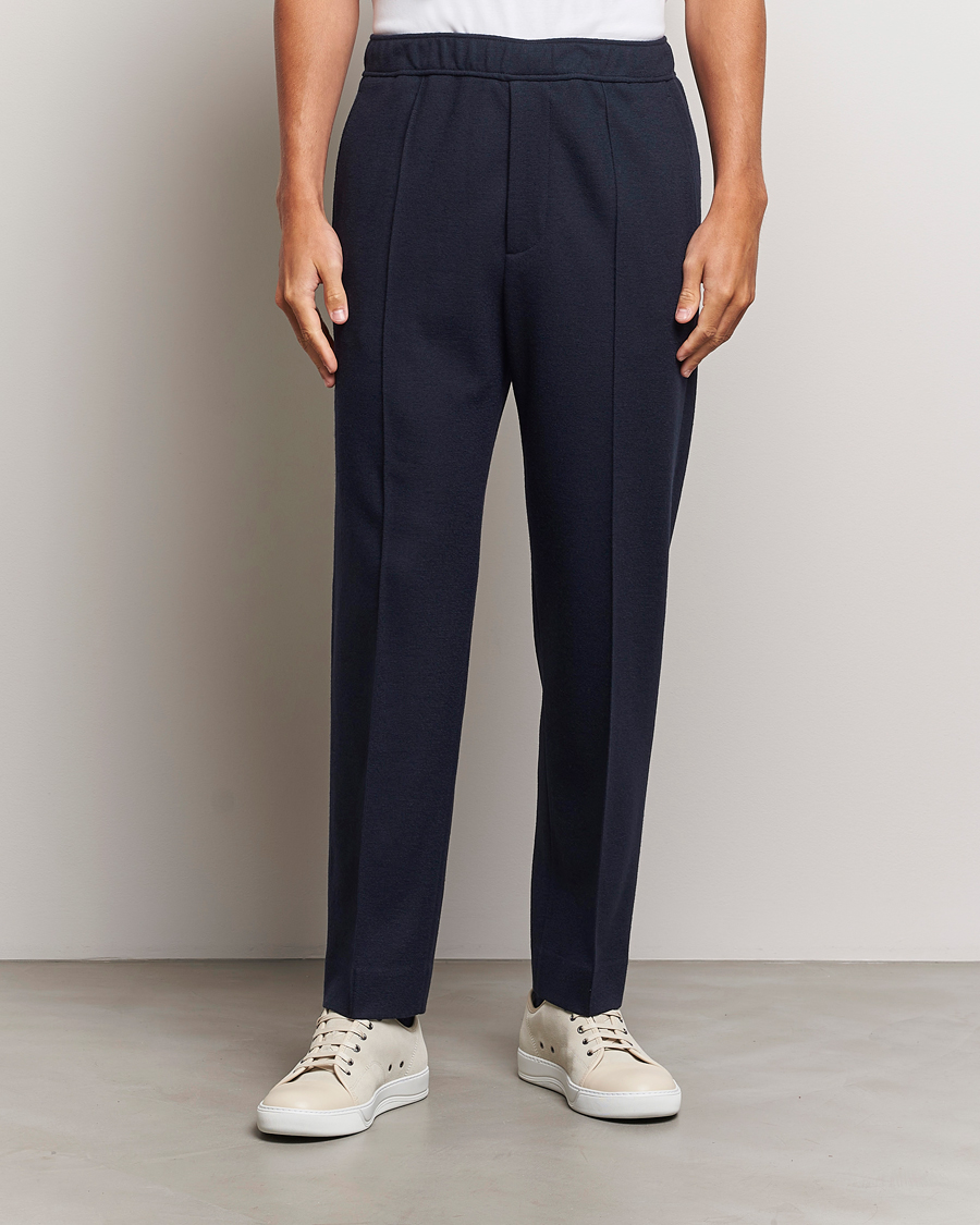 Homme |  | Lanvin | Wool Drawstring Trousers Navy