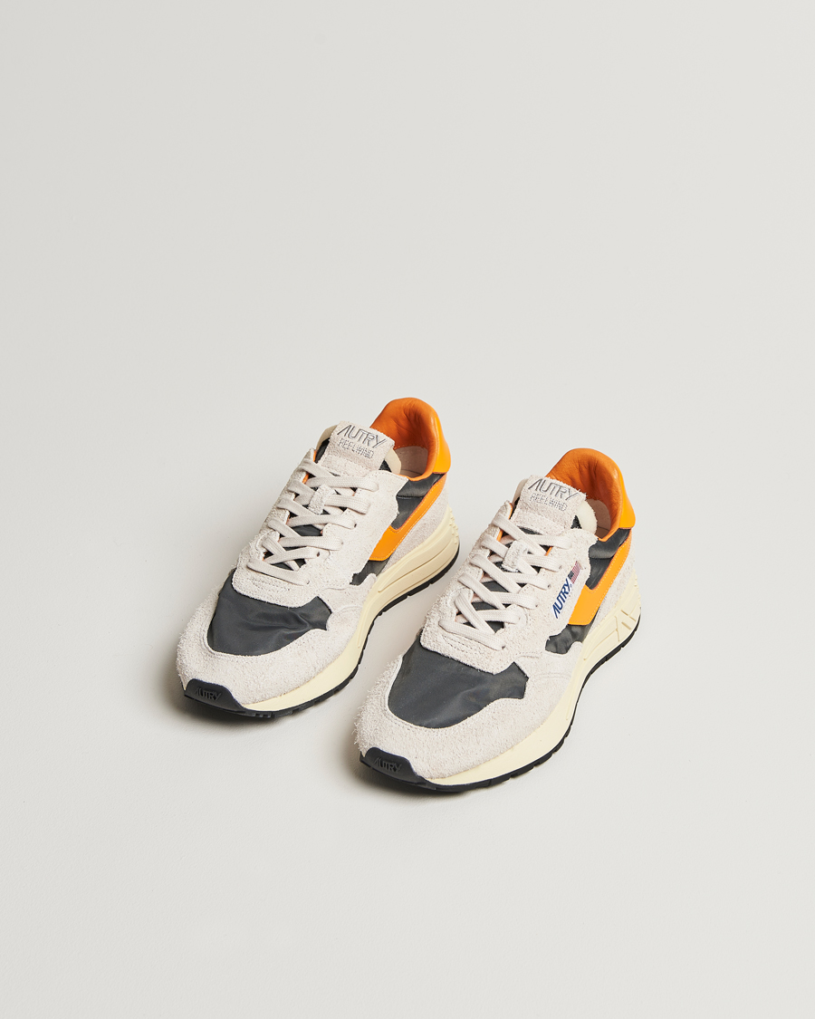 Homme | Chaussures En Daim | Autry | Reelwind Running Sneaker White/Grey/Orange