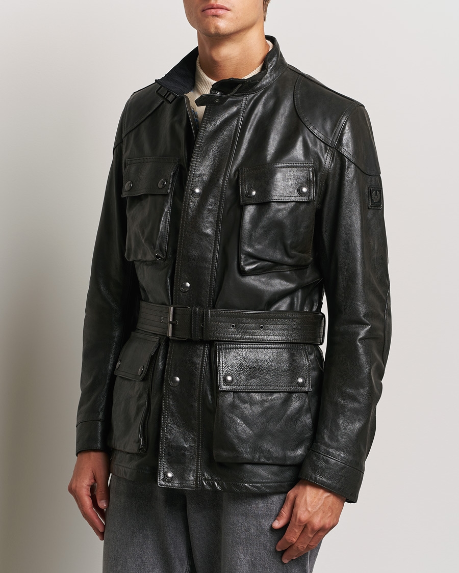 Homme |  | Belstaff | Trailmaster Panther Leather Jacket Black