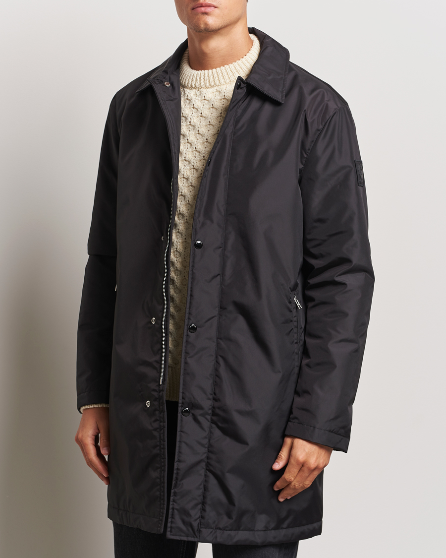 Homme |  | Belstaff | Drill Padded Nylon Coat Black