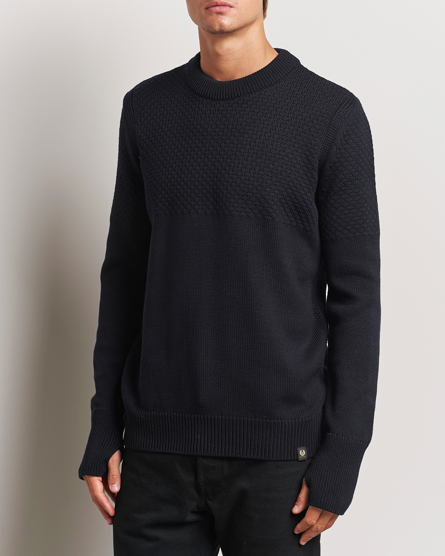 Homme |  | Belstaff | Sternway Knitted Crewneck Dark Ink