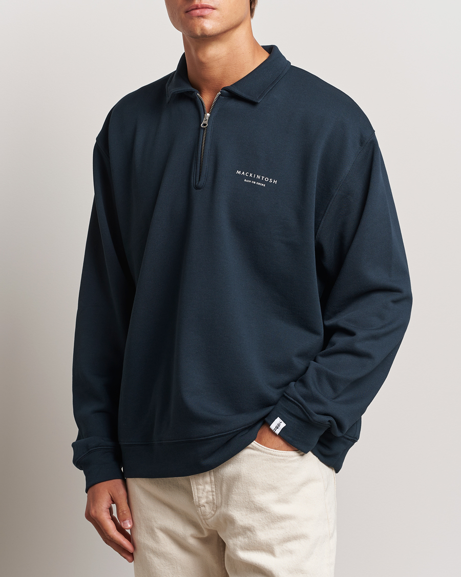 Homme |  | Mackintosh | Rain Shine Zip Sweatshirt Navy