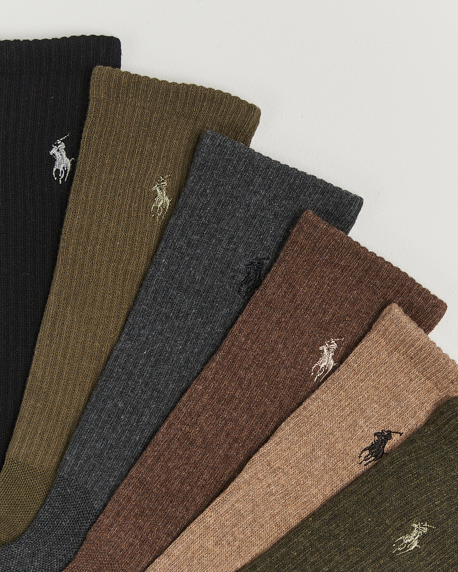 Homme |  | Polo Ralph Lauren | 6-Pack Cotton Rib Sock Brown Assorted