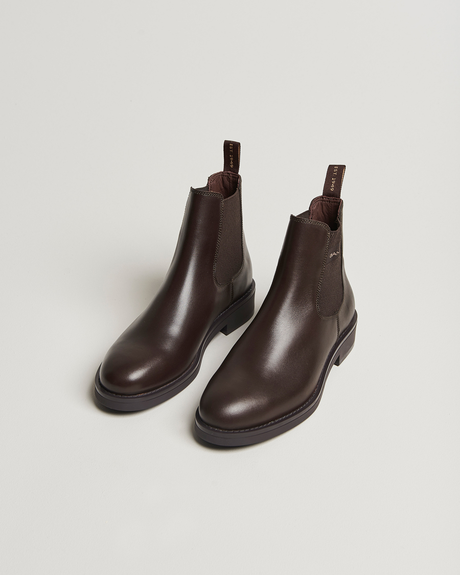 Homme |  | GANT | Prepdale Leather Chelsea Boot Dark Brown