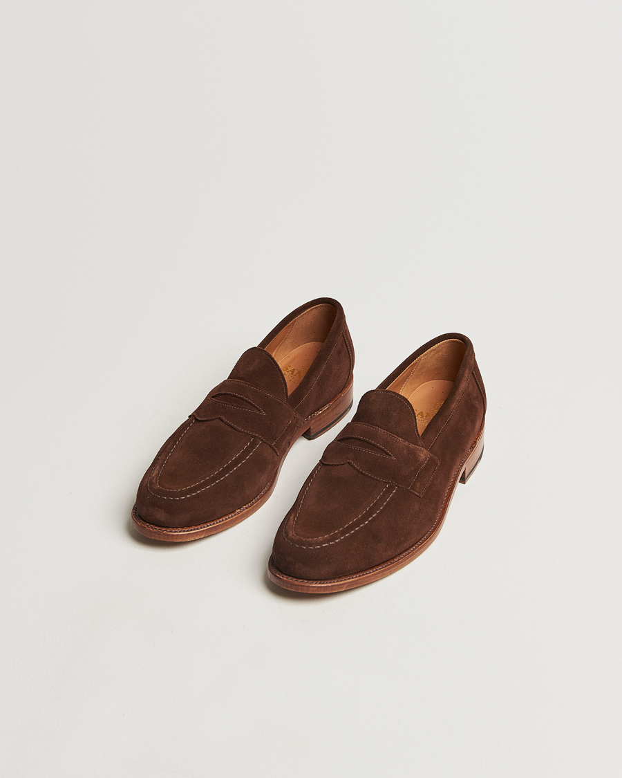 Homme |  | Sanders | Aldwych Suede Penny Loafer Polo Snuff
