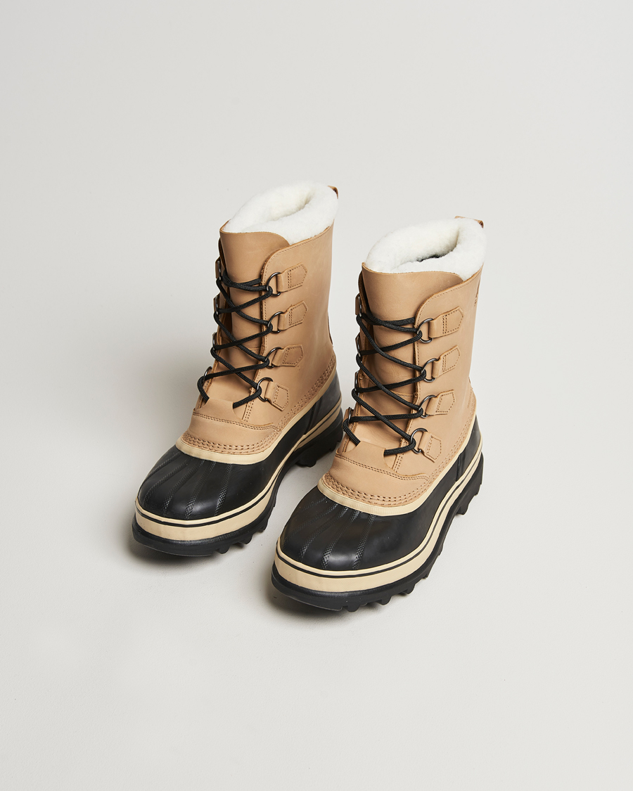 Homme |  | Sorel | Caribou WP Felt Lined Leather Boots Buff