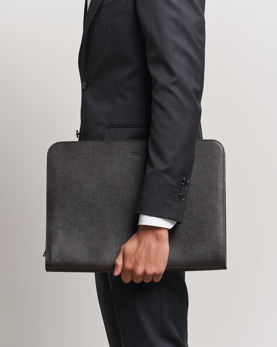 Homme |  | Oscar Jacobson | Laptop Leather Holder Forastero Brown