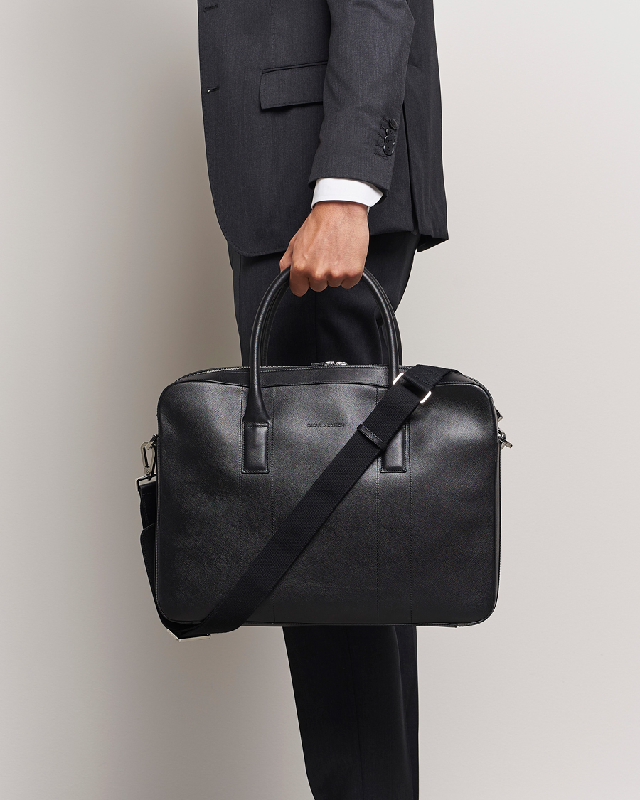 Homme |  | Oscar Jacobson | Leather Briefcase Black