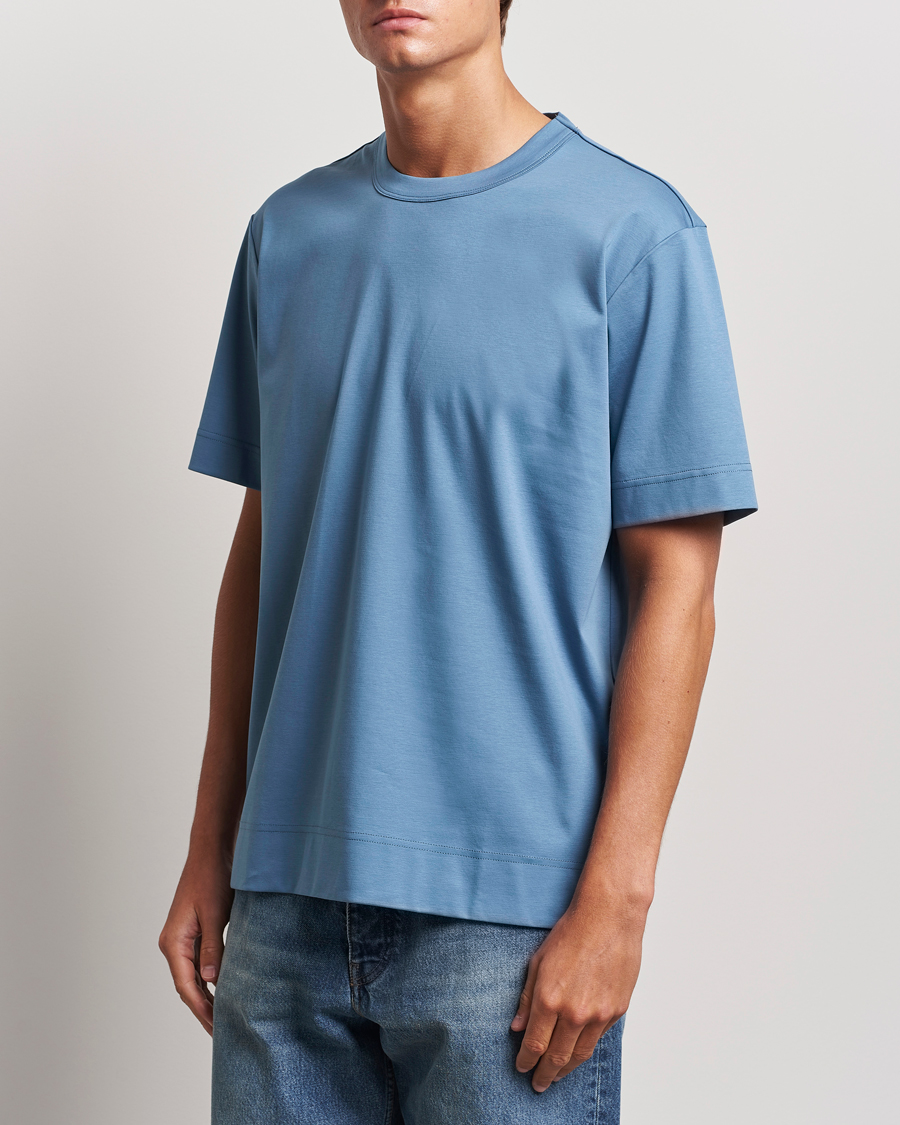 Homme |  | NN07 | Pedro Mercerized Crew Neck T-Shirt Blue Jasper