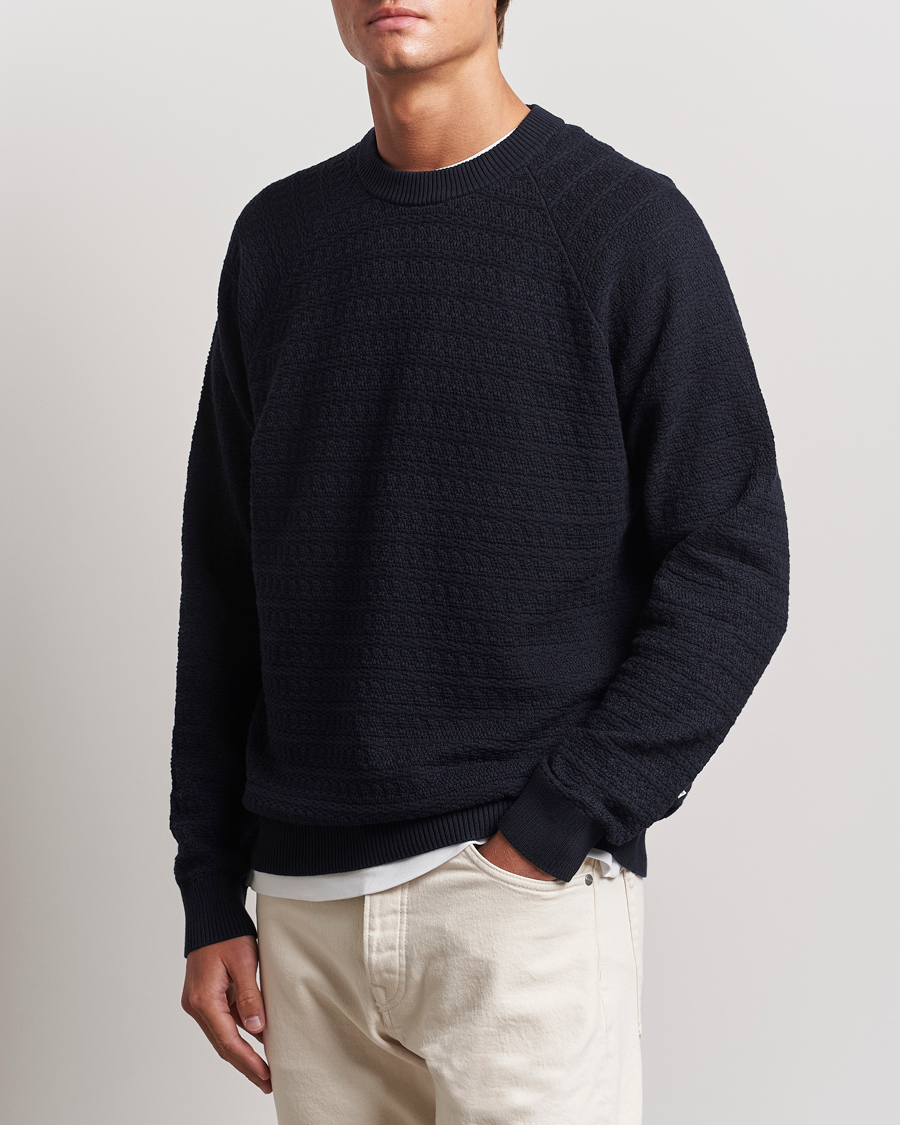 Homme |  | NN07 | Collin Structured Knitted Sweater Navy Blue