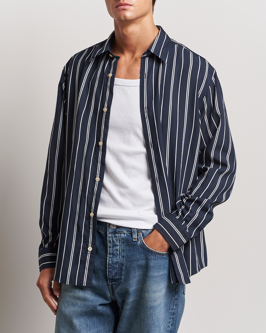 Homme |  | NN07 | Quinsy Striped Shirt Navy/White