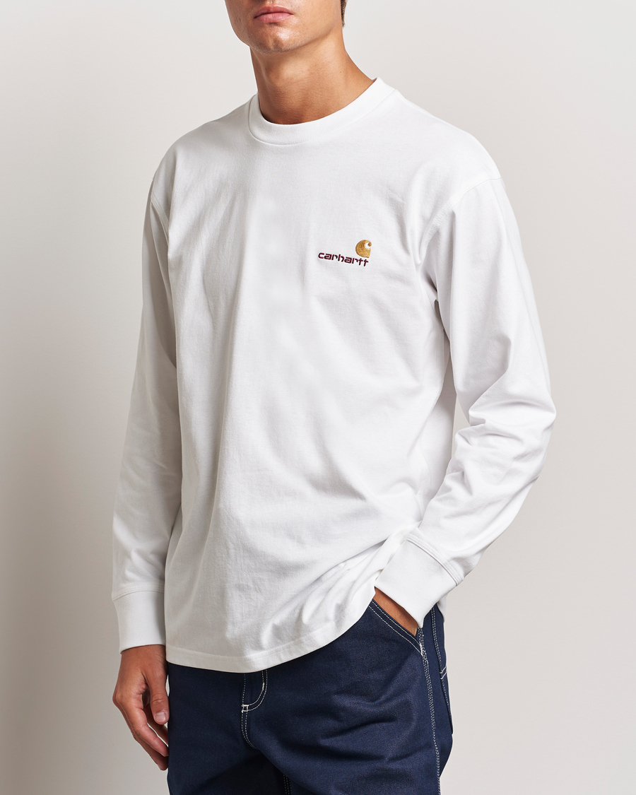 Homme | Carhartt WIP | Carhartt WIP | American Script Long Sleeve T-Shirt White