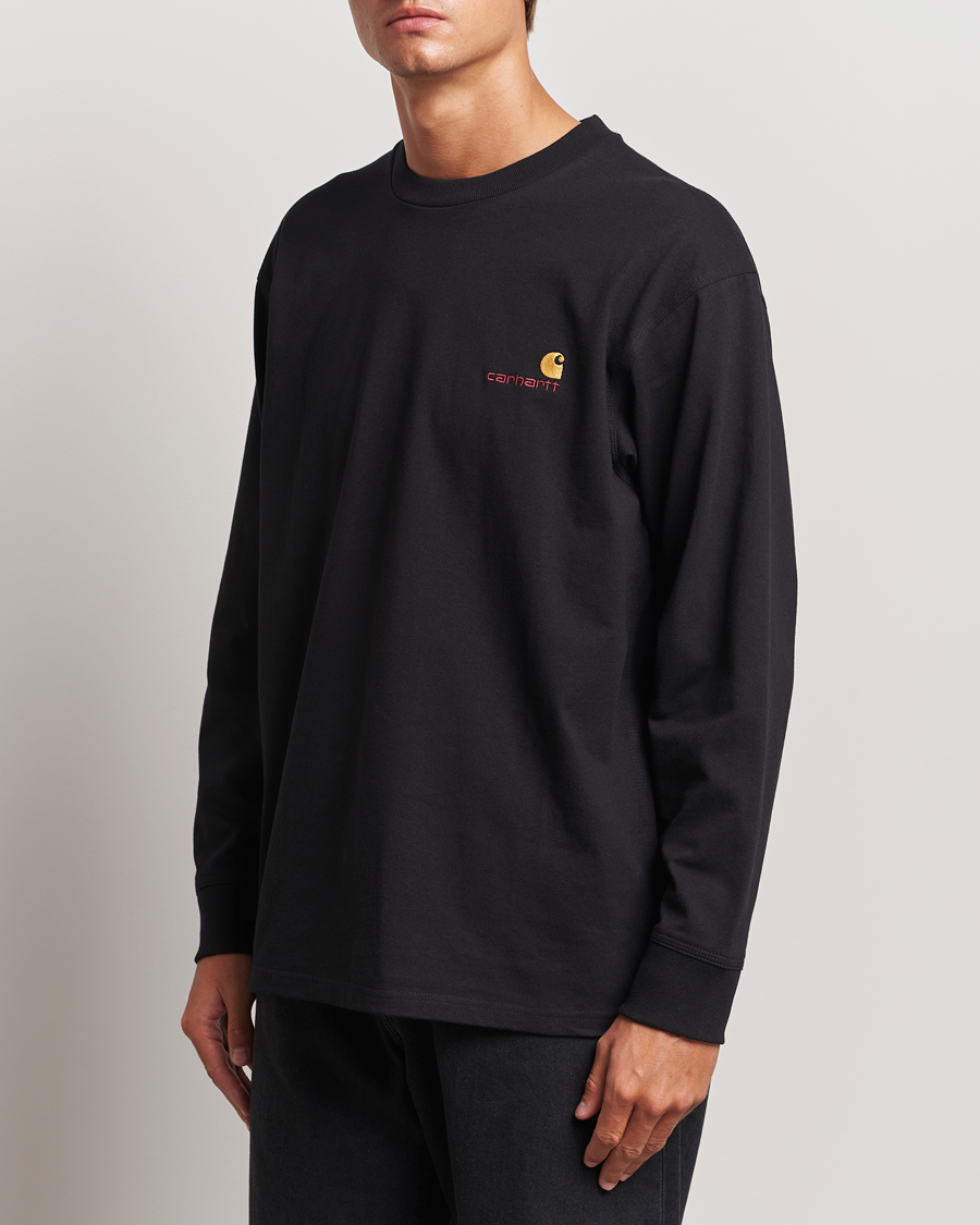 Homme |  | Carhartt WIP | American Script Long Sleeve T-Shirt Black