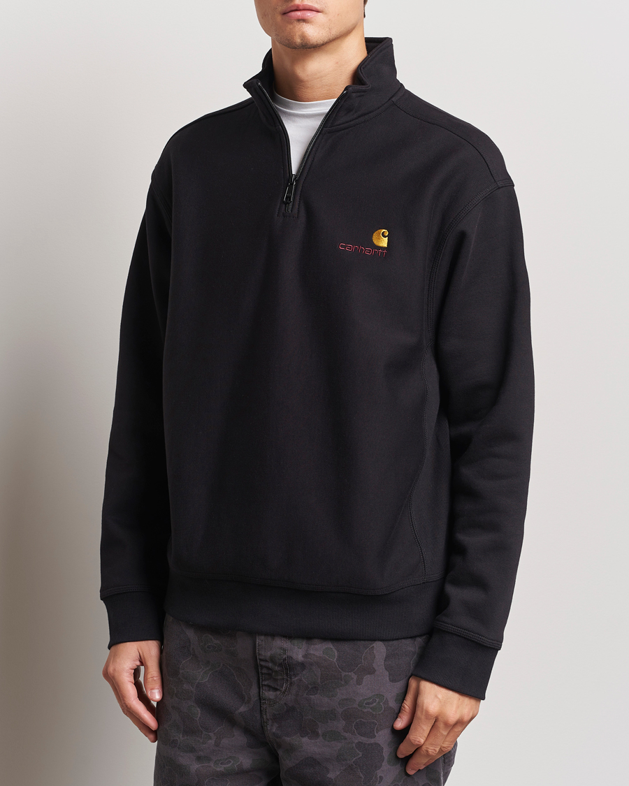 Homme |  | Carhartt WIP | American Script Half Zip Sweatshirt Black