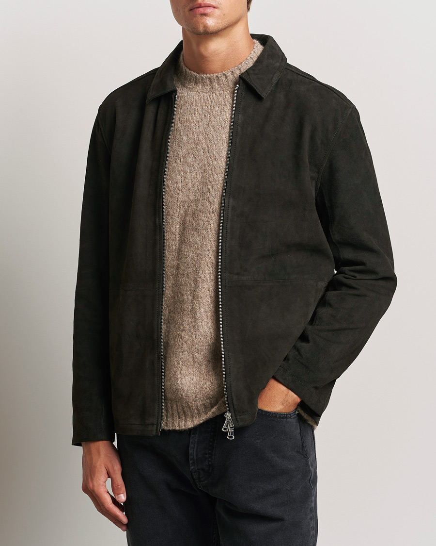 Homme |  | J.Lindeberg | Jonah Suede Overshirt Washed Black