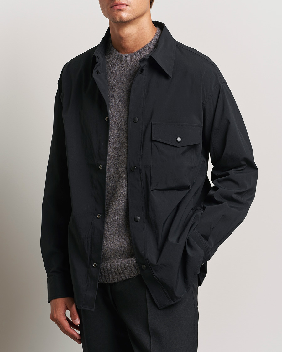 Homme |  | J.Lindeberg | Howard Tech Press Stud Shirt Black