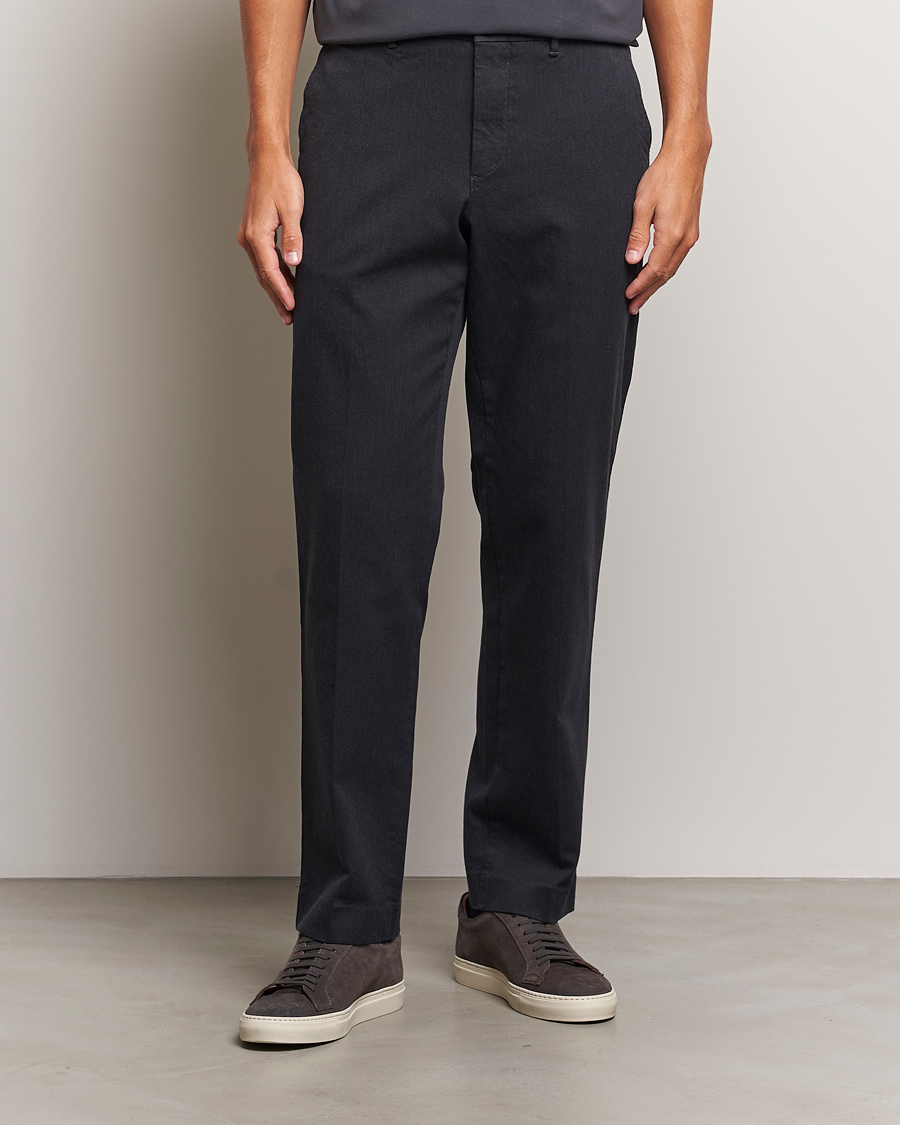 Homme | Business & Beyond - Casual | J.Lindeberg | Lois Flannel Twill Pants Dark Grey