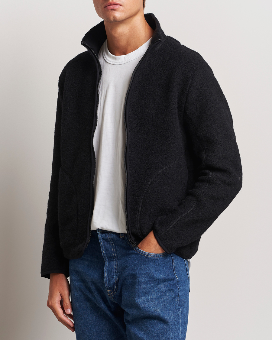 Homme | Business & Beyond - Casual | J.Lindeberg | Dustin Wool Fleece Jacket Black