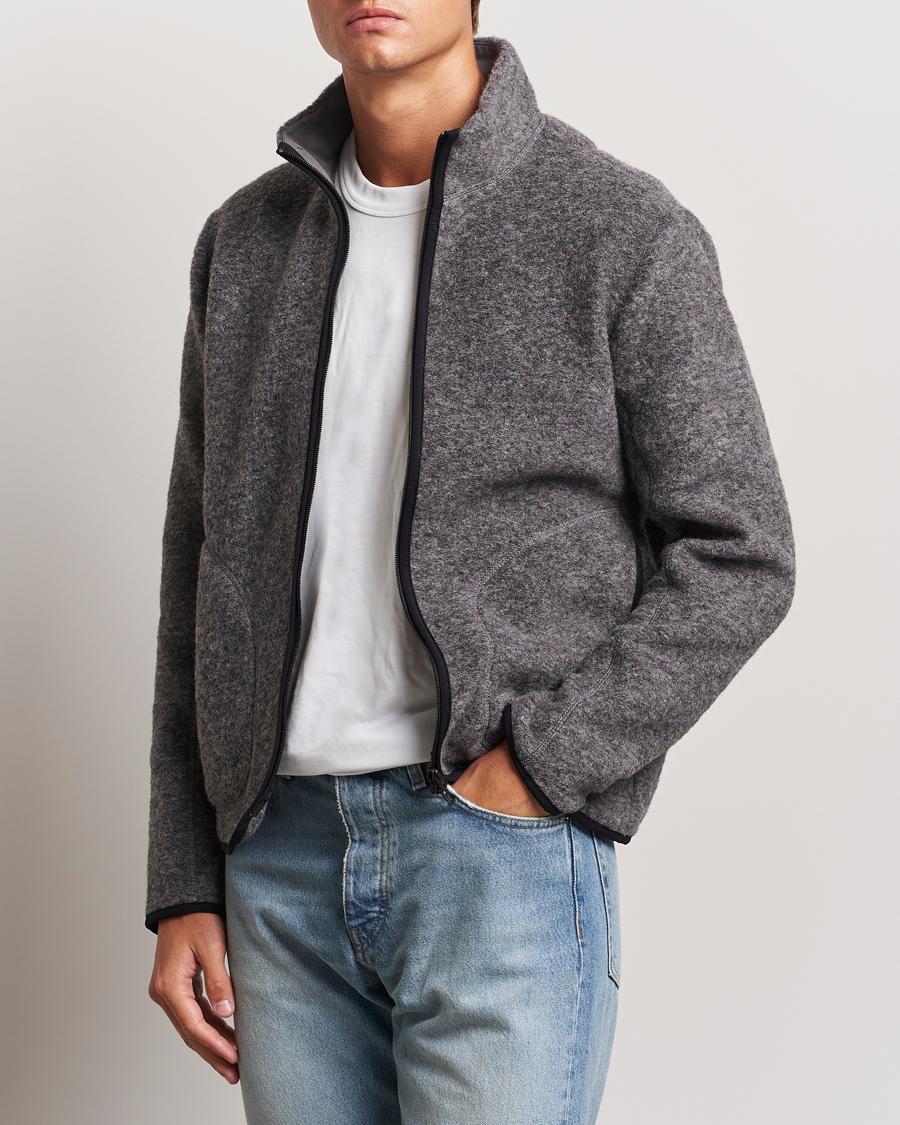 Homme |  | J.Lindeberg | Dustin Wool Fleece Jacket Light Grey Melange