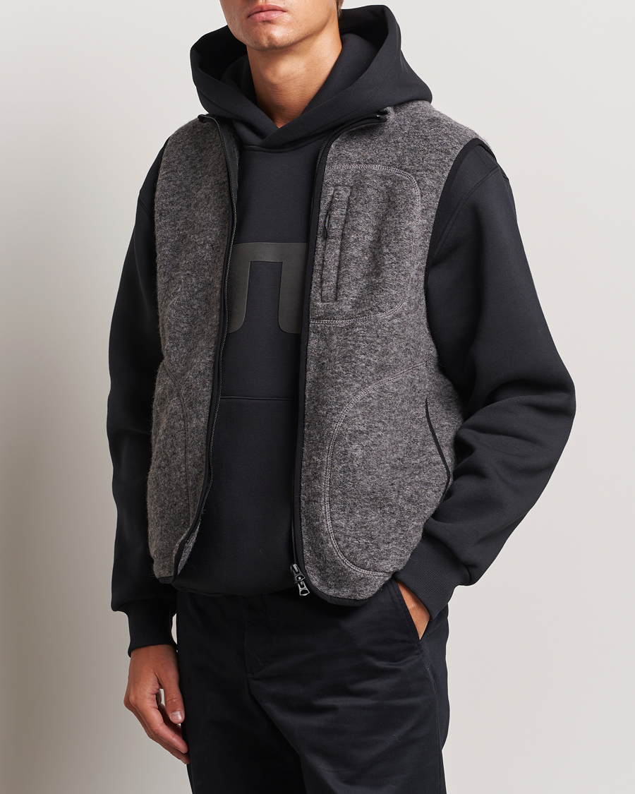 Homme |  | J.Lindeberg | Duncan Wool Fleece Vest Light Grey Melange