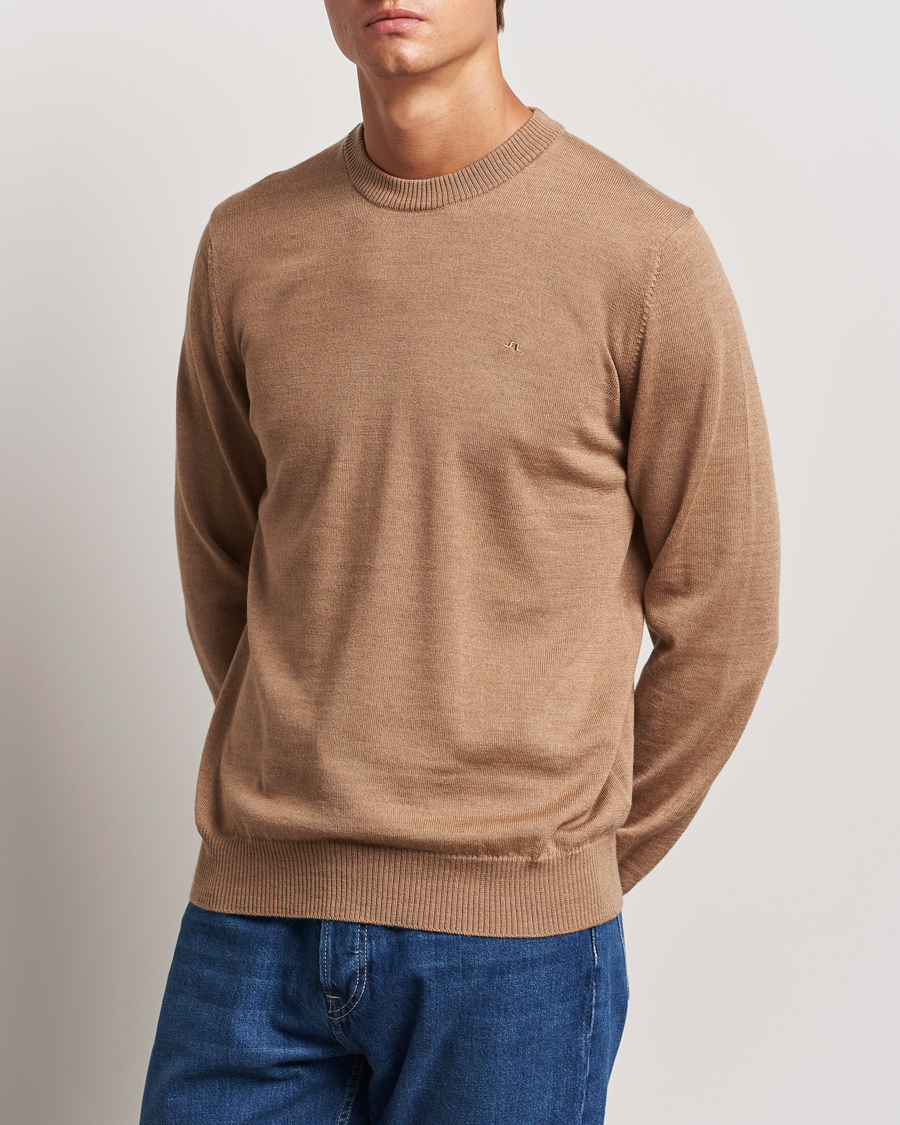 Homme |  | J.Lindeberg | Keane Merino Crew Neck Sweater Tiger Brown