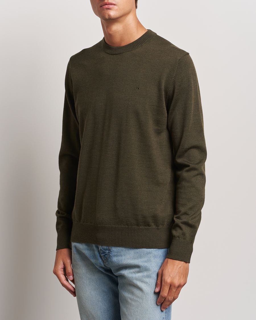 Homme |  | J.Lindeberg | Keane Merino Crew Neck Sweater Forest Green