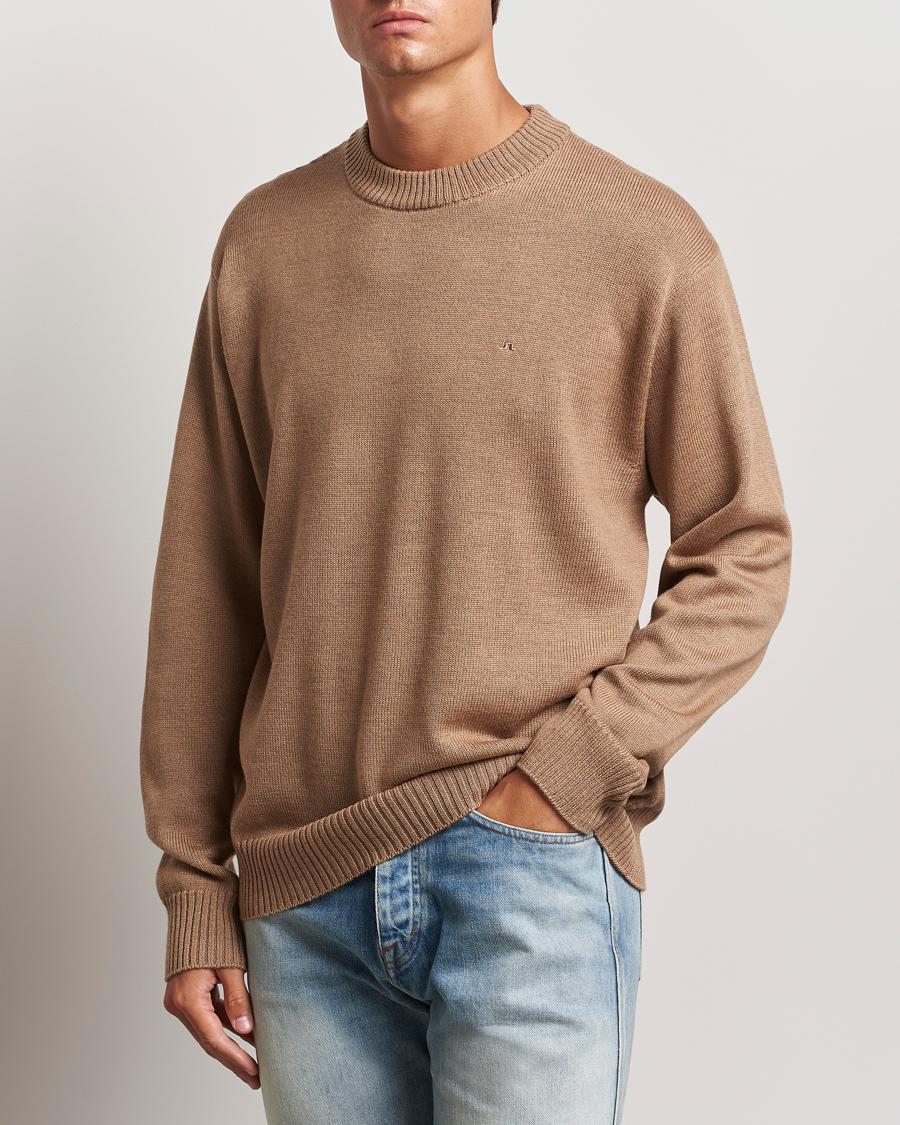 Homme |  | J.Lindeberg | Kino Merino Crew Neck Tiger Brown