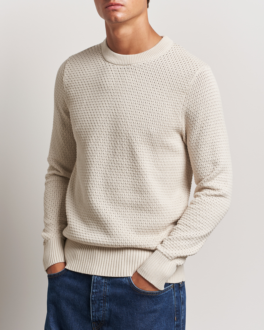 Homme |  | J.Lindeberg | Oliver Structure Cotton Sweater Moonbeam