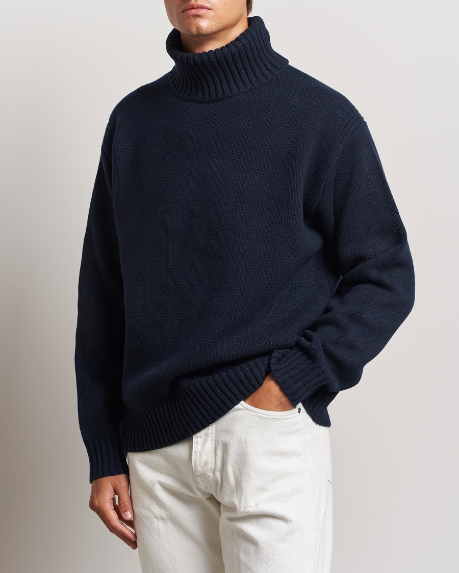 Homme |  | J.Lindeberg | Todd Heavy Knit Turtleneck Navy