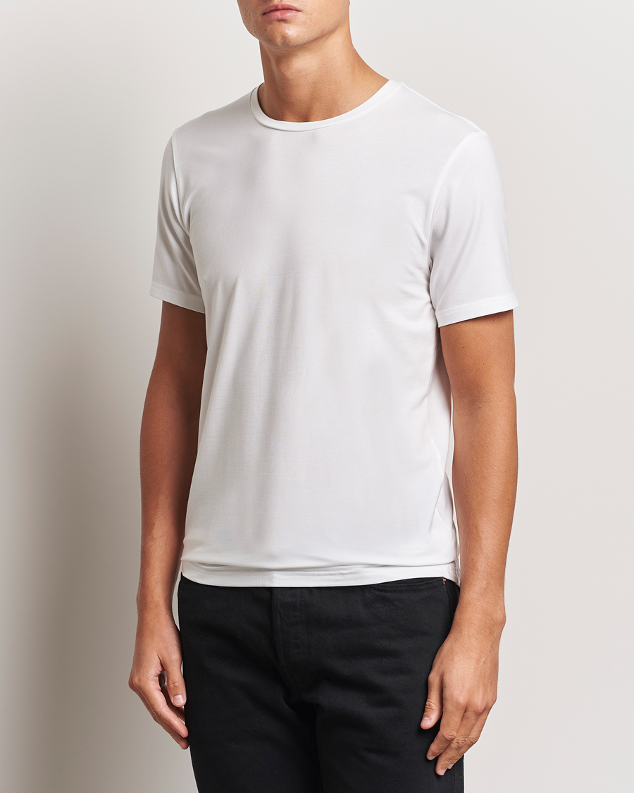 Homme |  | Bread & Boxers | Tencel Crew Neck T-Shirt White