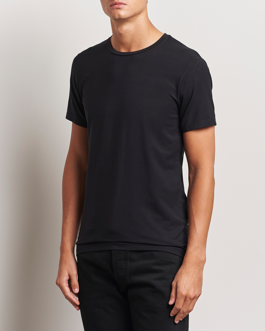 Homme |  | Bread & Boxers | Tencel Crew Neck T-Shirt Black