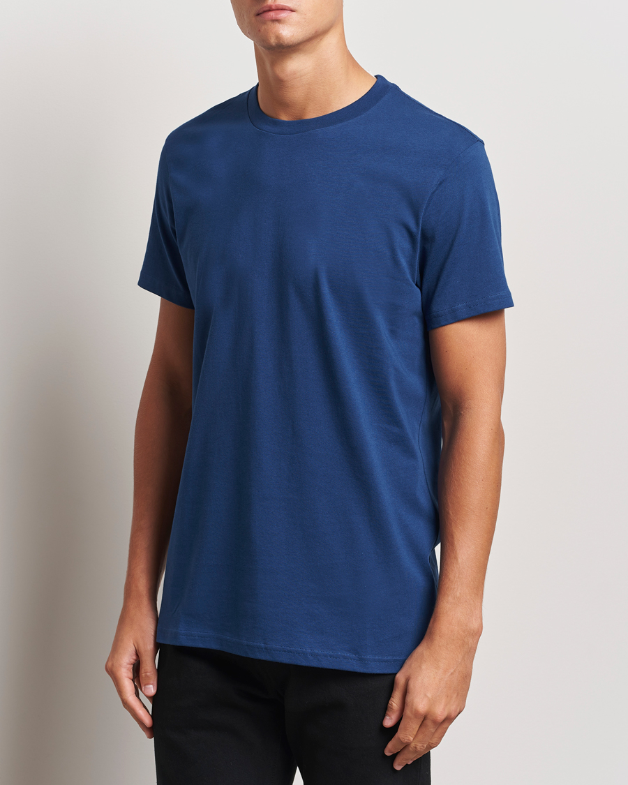 Homme |  | Bread & Boxers | Heavy Cotton Crew Neck T-Shirt Ink Blue