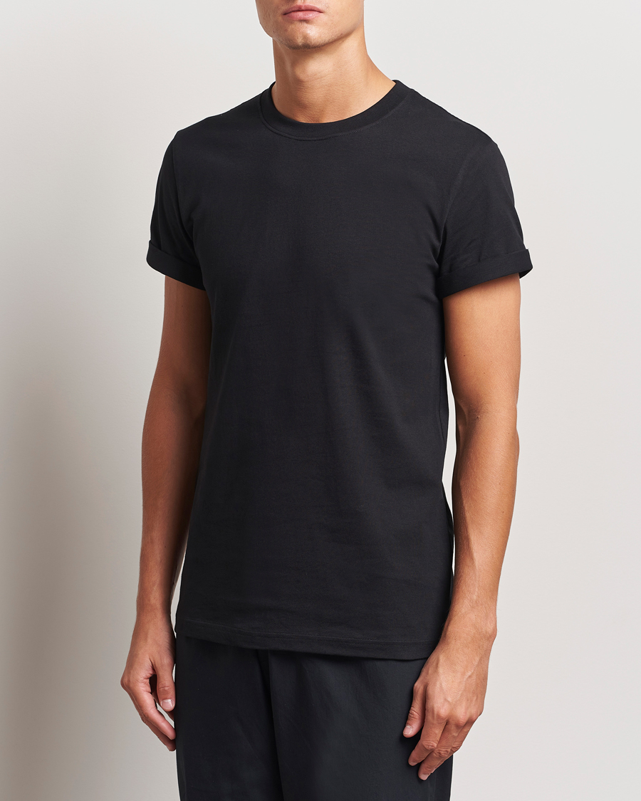 Homme |  | Bread & Boxers | Roll-Up Crew Neck T-Shirt Black