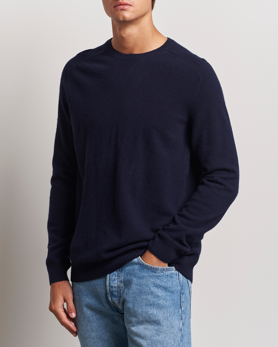 Homme |  | KnowledgeCotton Apparel | Lambswool Roundneck Navy