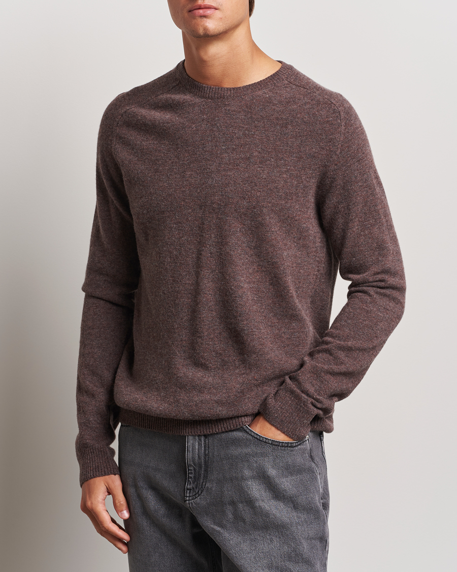 Homme |  | KnowledgeCotton Apparel | Lambswool Roundneck Brown