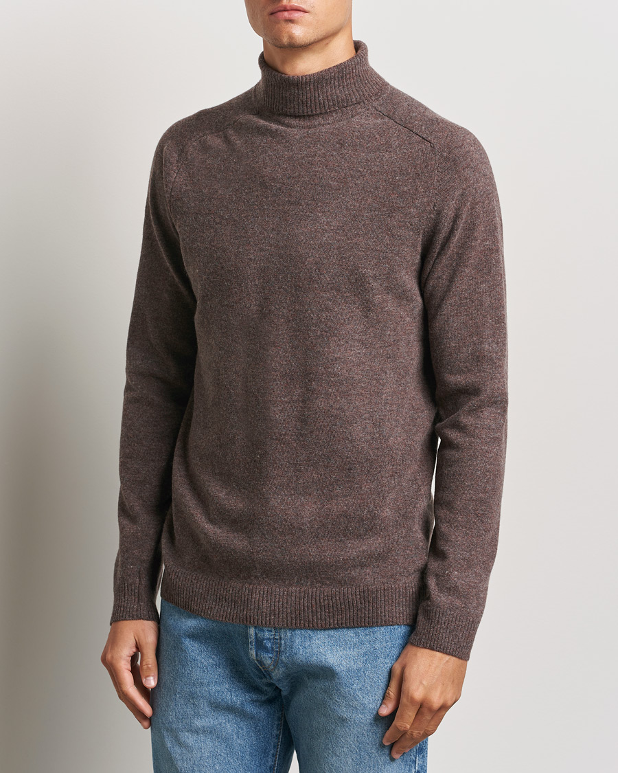 Homme |  | KnowledgeCotton Apparel | Lambswool Rollneck Brown