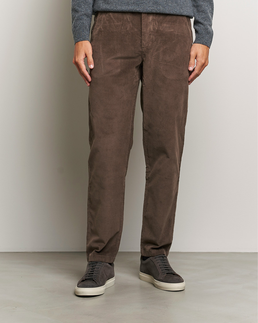 Homme | Pantalons En Velours Côtelé | KnowledgeCotton Apparel | Chuck Regular Cord Trousers Chocolate