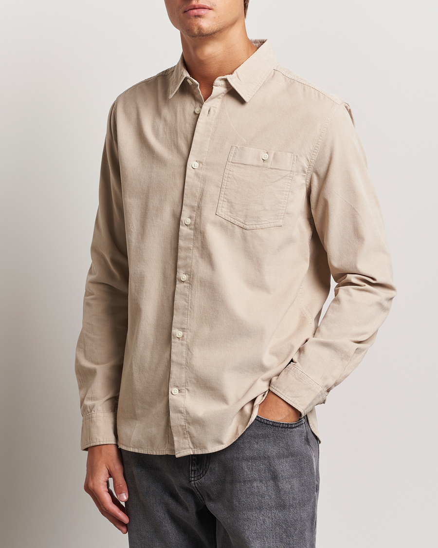 Homme |  | KnowledgeCotton Apparel | Regular Fit Corduroy Shirt Beige