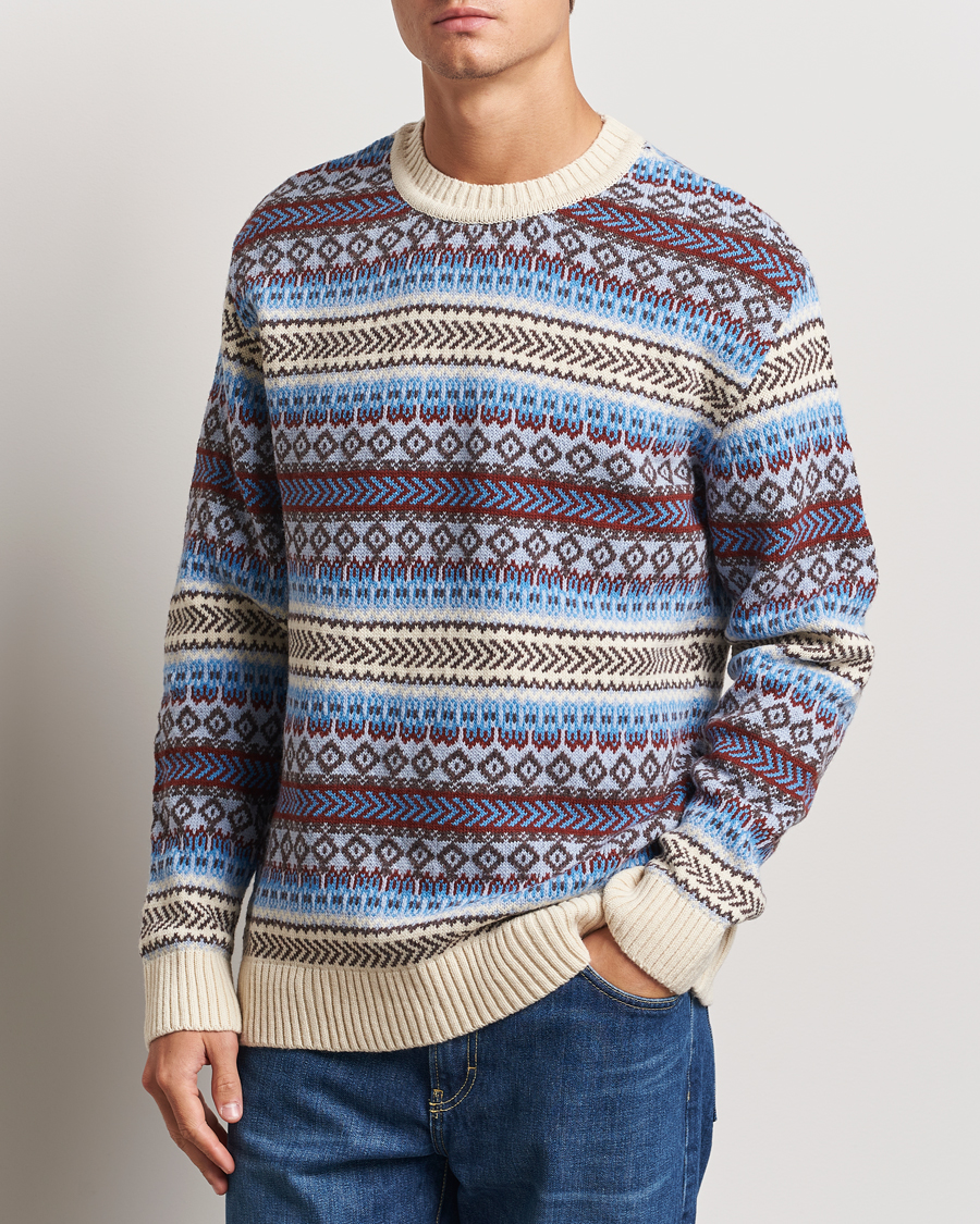 Homme |  | KnowledgeCotton Apparel | Fairisle Knitted Crewneck Off White