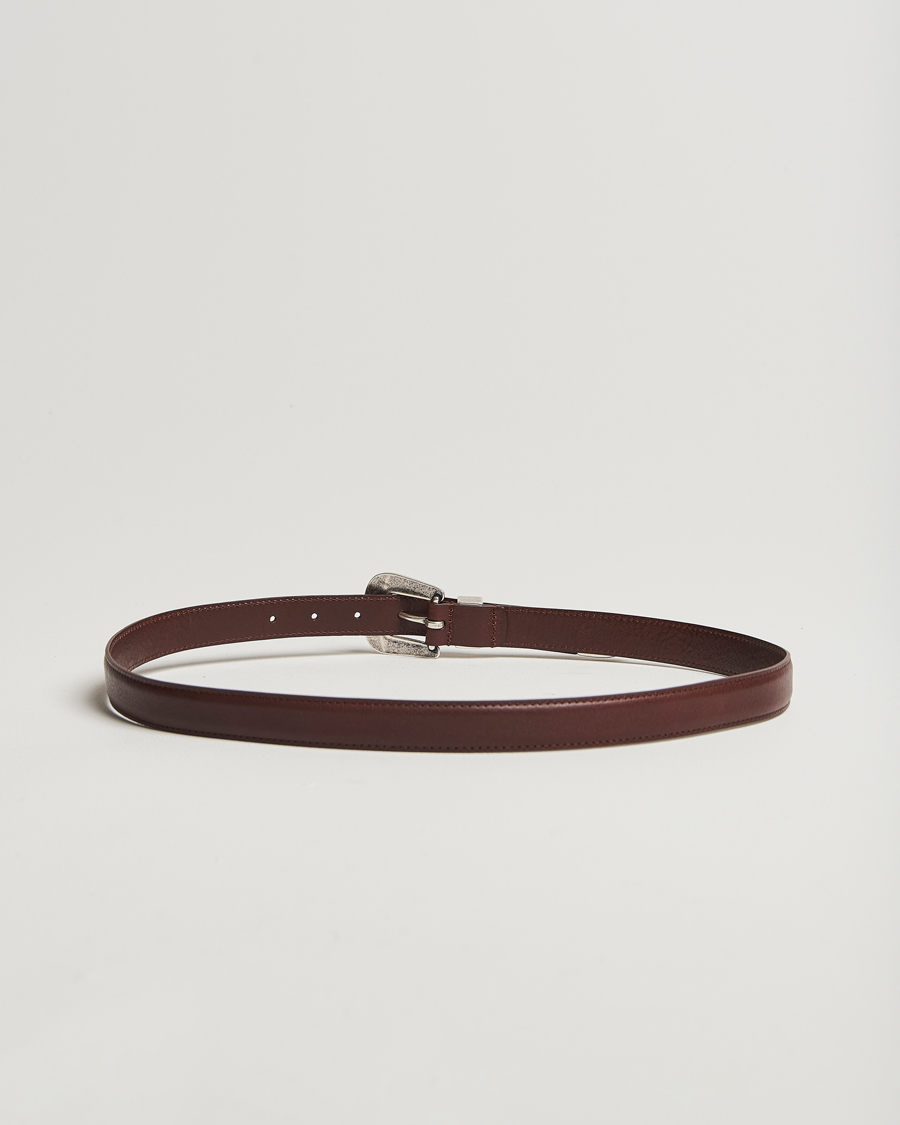 Homme |  | Anderson\'s | Grained Western Leather Belt 2,5 cm Brown