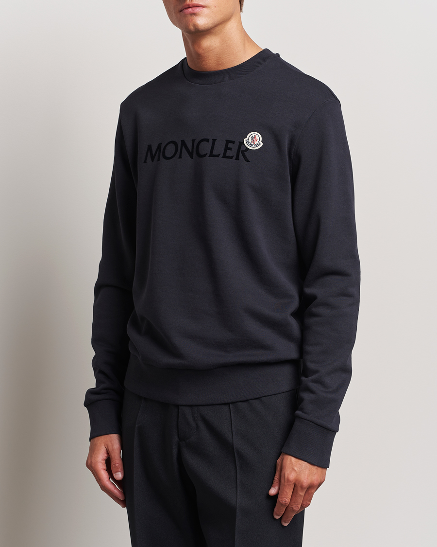 Homme |  | Moncler | Lettering Logo Sweatshirt Navy