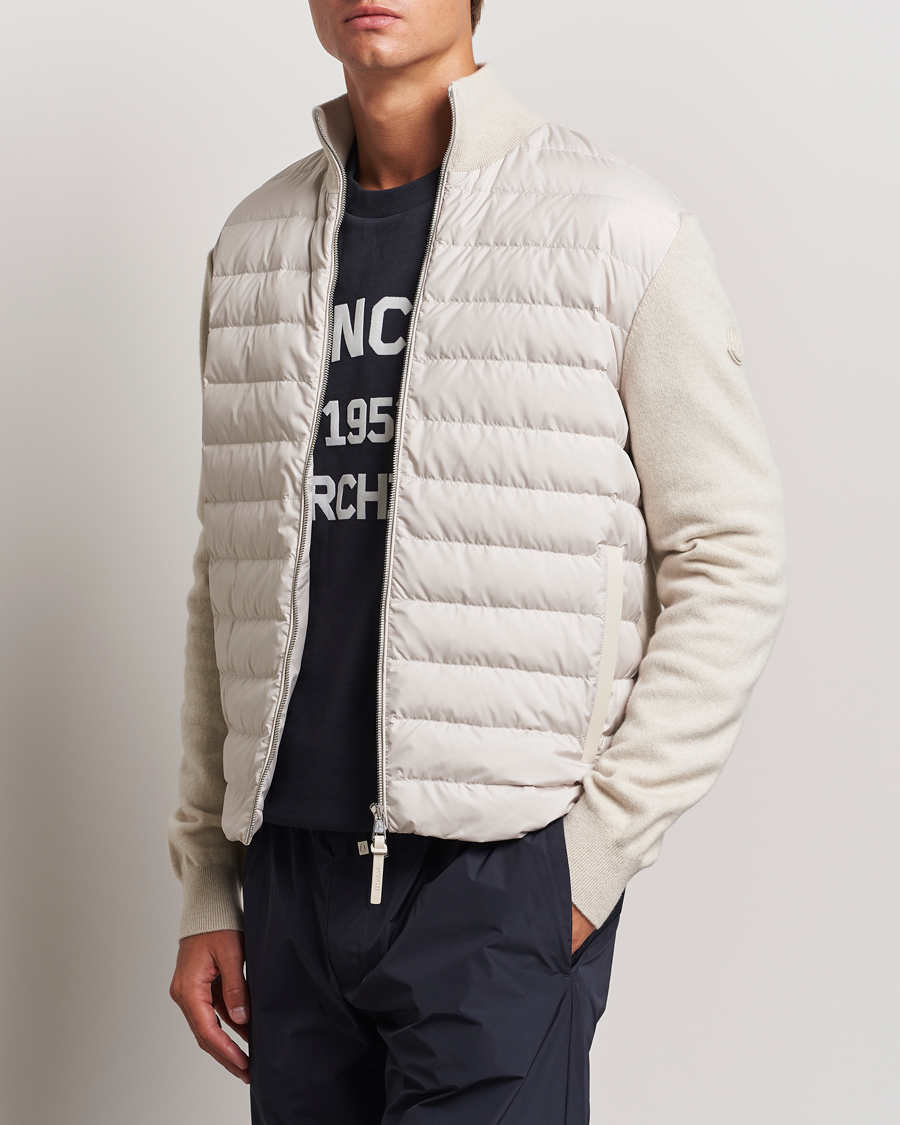 Moncler Full Zip Padded Cardigan Off White