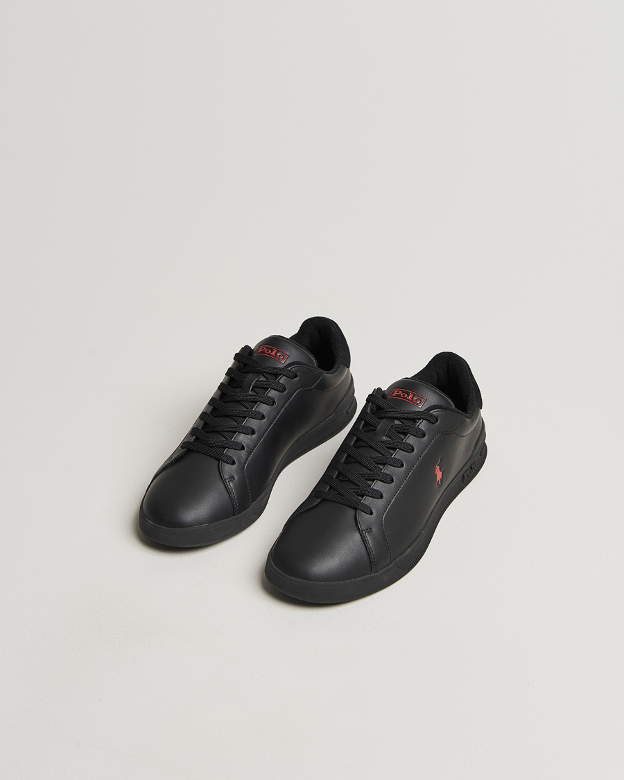 Homme |  | Polo Ralph Lauren | Heritage Court II High Sneaker Black/Red