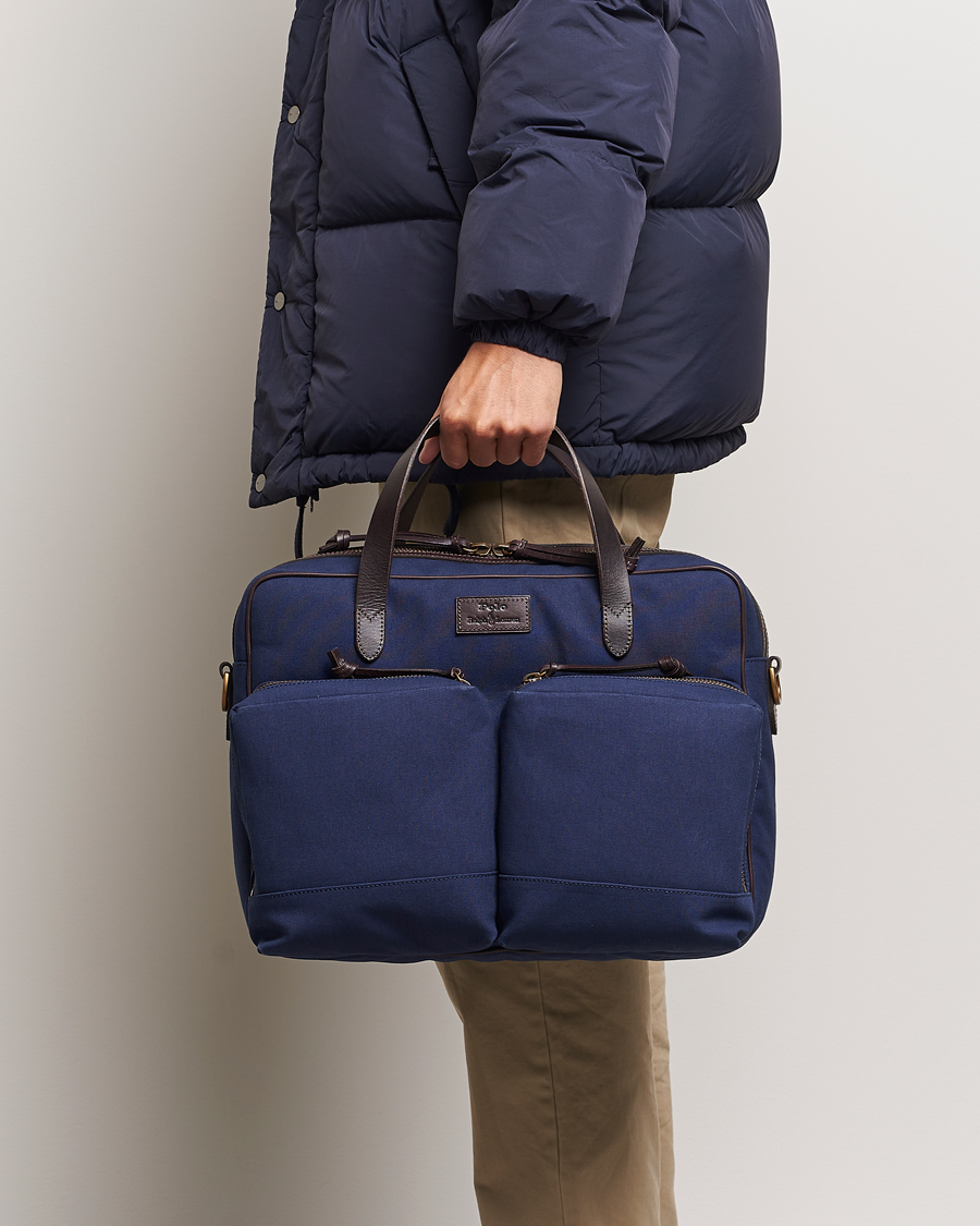 Homme |  | Polo Ralph Lauren | Commuter Canvas Messenger Bag Newport Navy/Dk Brown