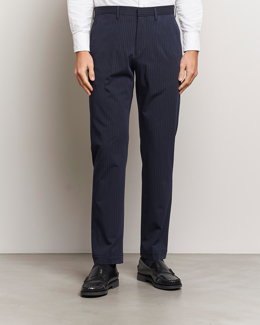 Homme |  | Polo Ralph Lauren | Straight Fit Hudson Pinstripe Pants Navy